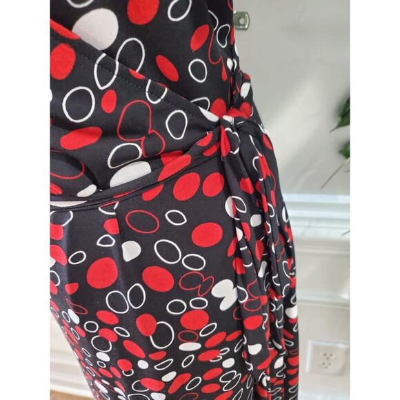 Croft&Barrow Women Multicolor Polyester V-Neck Short Sleeve Knee Length Dress L - Picture 6 of 12